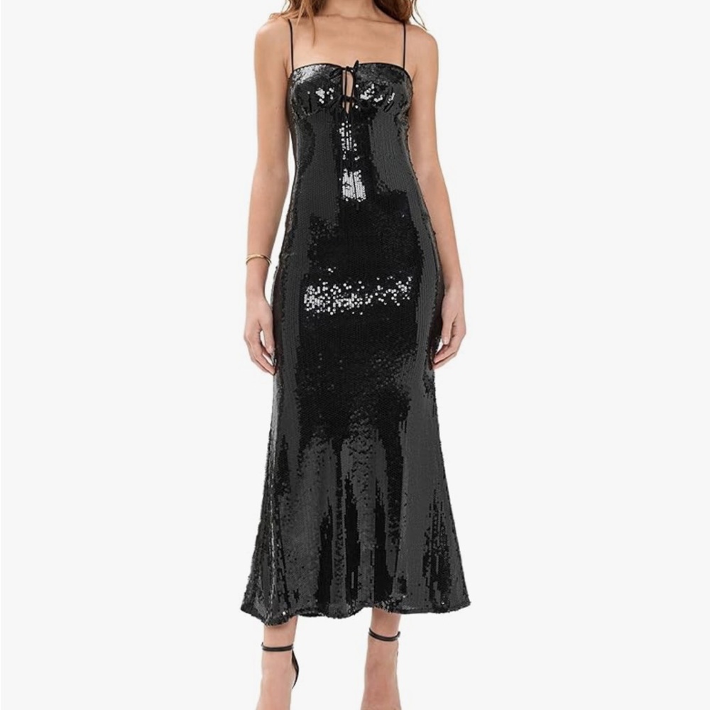 Nia Hawk black sequin dress